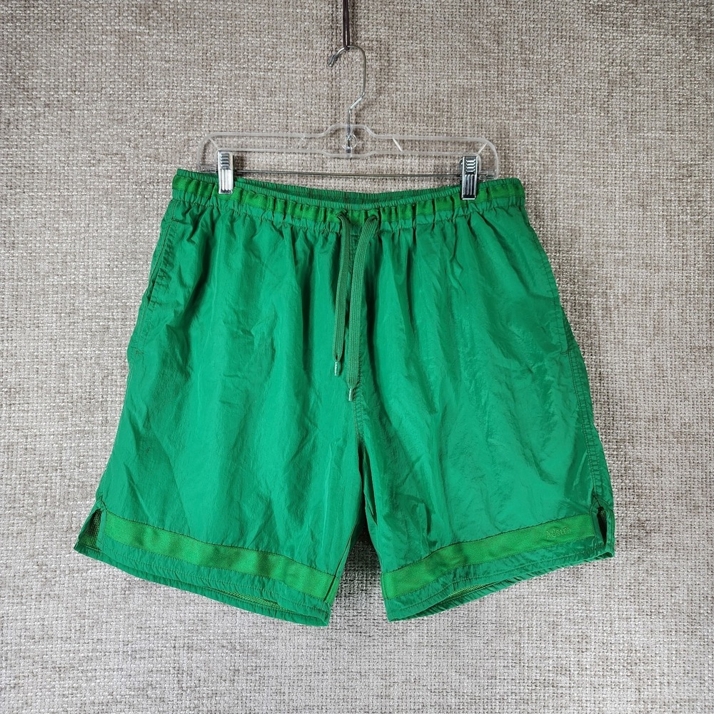 Adsum Pullon Athletic Shorts Mens Large Green Nylon Mesh Lined Drawstring